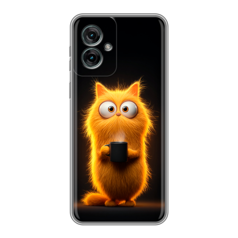 Силиконовый чехол на Motorola Moto G55 с принтом Смешной кот Силиконовый чехол на Motorola Moto G55 с принтом Смешной кот