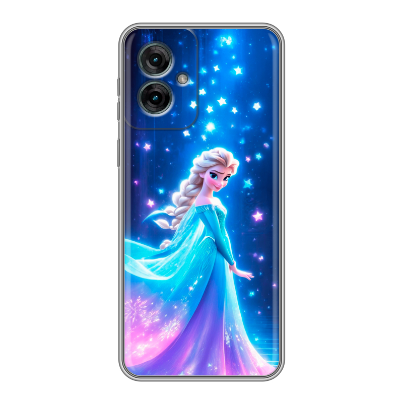 Силиконовый чехол на Motorola Moto G55 с принтом Холодное сердце Frozen Силиконовый чехол на Motorola Moto G55 с принтом Холодное сердце Frozen