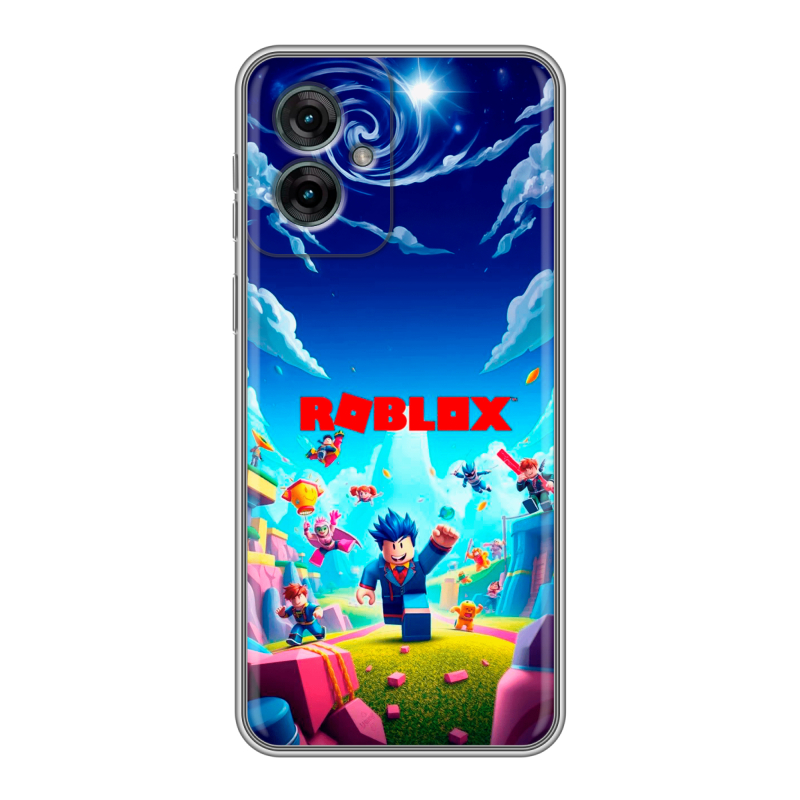 Силиконовый чехол на Motorola Moto G55 с принтом Roblox Роблокс Силиконовый чехол на Motorola Moto G55 с принтом Roblox Роблокс