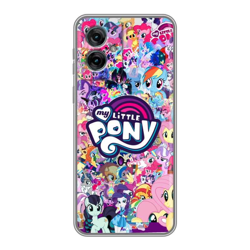 Силиконовый чехол на Motorola Moto G55 с принтом My little pony Дружба чудо Силиконовый чехол на Motorola Moto G55 с принтом My little pony Дружба чудо