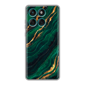 Силиконовый чехол на Motorola Edge 60 Fusion с принтом Мрамор зеленое золото Силиконовый чехол на Motorola Edge 60 Fusion с принтом Мрамор зеленое золото