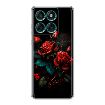 Силиконовый чехол на Motorola Edge 60 Fusion с принтом Розы красные
