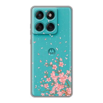 Силиконовый чехол на Motorola Edge 60 Fusion с принтом Ветка сакуры
