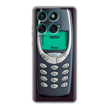 Силиконовый чехол на Motorola Edge 60 Fusion с принтом Старый телефон Силиконовый чехол на Motorola Edge 60 Fusion с принтом Старый телефон