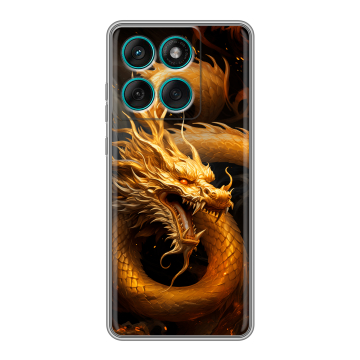 Силиконовый чехол на Motorola Edge 60 Fusion с принтом Золотой дракон Силиконовый чехол на Motorola Edge 60 Fusion с принтом Золотой дракон