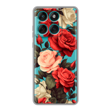 Силиконовый чехол на Motorola Edge 60 Fusion с принтом Розы