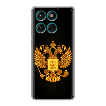 Силиконовый чехол на Motorola Edge 60 Fusion с принтом Герб России желтый