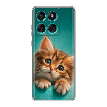 Силиконовый чехол на Motorola Edge 60 Fusion с принтом котенок