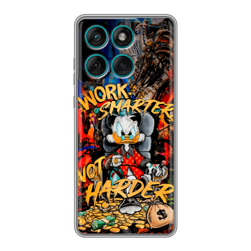 Силиконовый чехол на Motorola Edge 60 Fusion с принтом Дональд Дак Деньги