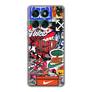 Силиконовый чехол на Motorola Edge 60 Fusion с принтом Найк Nike яркий