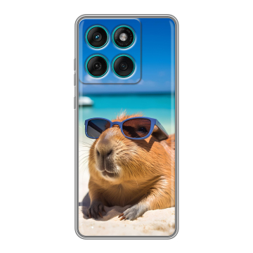 Силиконовый чехол на Motorola Edge 60 Fusion с принтом Капибара