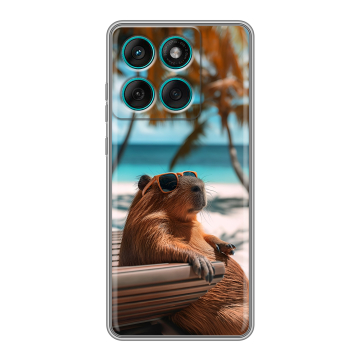 Силиконовый чехол на Motorola Edge 60 Fusion с принтом Капибара