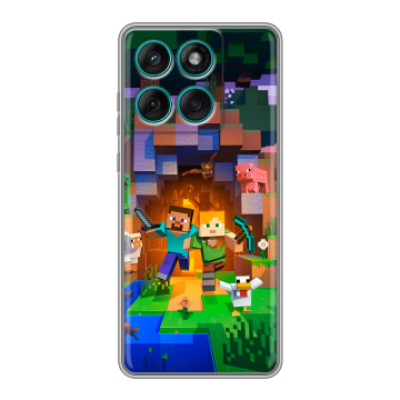 Силиконовый чехол на Motorola Edge 60 Fusion с принтом Майнкрафт Minecraft Силиконовый чехол на Motorola Edge 60 Fusion с принтом Майнкрафт Minecraft
