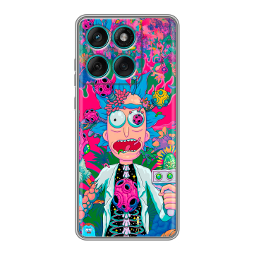 Силиконовый чехол на Motorola Edge 60 Fusion с принтом Рик и Морти Rick Morty