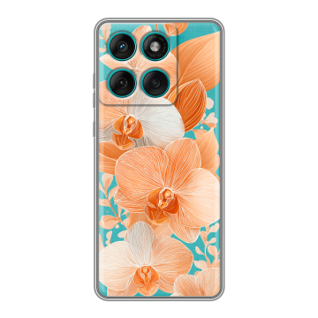 Силиконовый чехол на Motorola Edge 60 Fusion с принтом Бежевые цветы