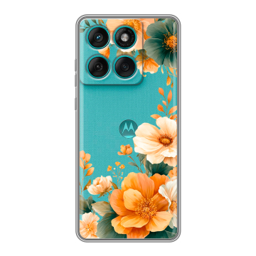 Силиконовый чехол на Motorola Edge 60 Fusion с принтом Цветы принт