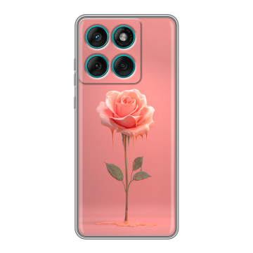 Силиконовый чехол на Motorola Edge 60 Fusion с принтом Розовая роза