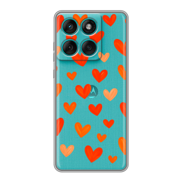 Силиконовый чехол на Motorola Edge 60 Fusion с принтом Сердечки