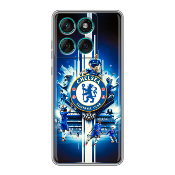 Силиконовый чехол на Motorola Edge 60 Fusion с принтом Chelsea Челси