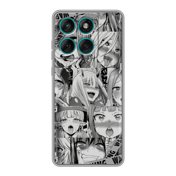 Силиконовый чехол на Motorola Edge 60 Fusion с принтом Ahegao Ахегао Аниме