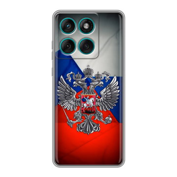 Силиконовый чехол на Motorola Edge 60 Fusion с принтом Флаг России