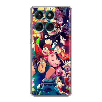 Силиконовый чехол на Motorola Edge 60 Fusion с принтом Gravity Falls Гравити Фолз