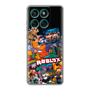 Силиконовый чехол на Motorola Edge 60 Fusion с принтом Roblox Роблокс