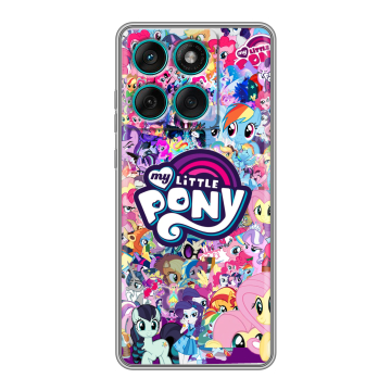 Силиконовый чехол на Motorola Edge 60 Fusion с принтом My little pony Дружба чудо