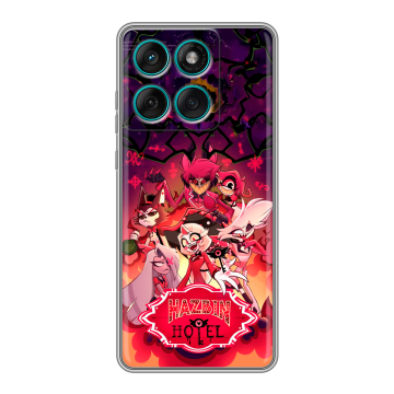 Силиконовый чехол на Motorola Edge 60 Fusion с принтом Hazbin Hotel Отель Хазбин
