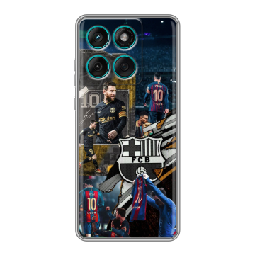 Силиконовый чехол на Motorola Edge 60 Fusion с принтом Messi Barcelona