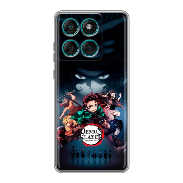 Силиконовый чехол на Motorola Edge 60 Fusion с принтом Demon Slayer Клинок рассекающий демонов