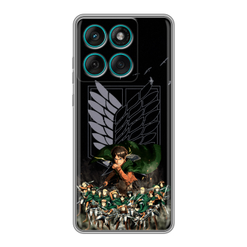 Силиконовый чехол на Motorola Edge 60 Fusion с принтом Атака титанов