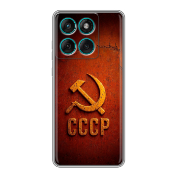 Силиконовый чехол на Motorola Edge 60 Fusion с принтом Флаг Герб СССР