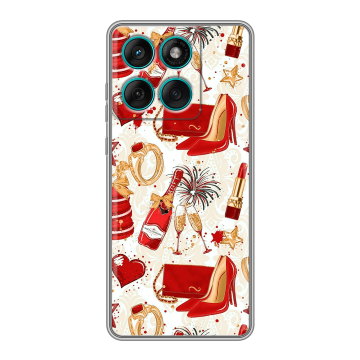 Силиконовый чехол на Motorola Edge 60 Fusion с принтом Новый год