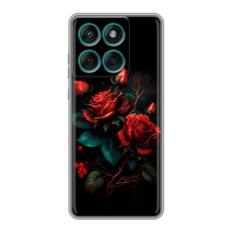 Силиконовый чехол на Motorola Edge 60 Fusion с принтом Розы красные Силиконовый чехол на Motorola Edge 60 Fusion с принтом Розы красные