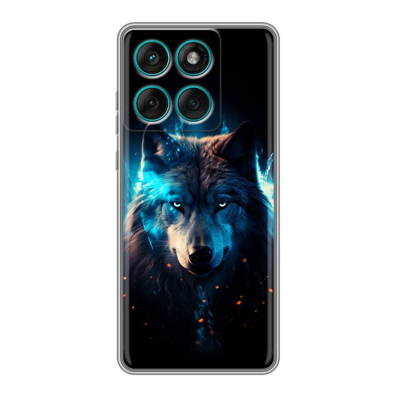 Силиконовый чехол на Motorola Edge 60 Fusion с принтом Волк ночной Силиконовый чехол на Motorola Edge 60 Fusion с принтом Волк ночной