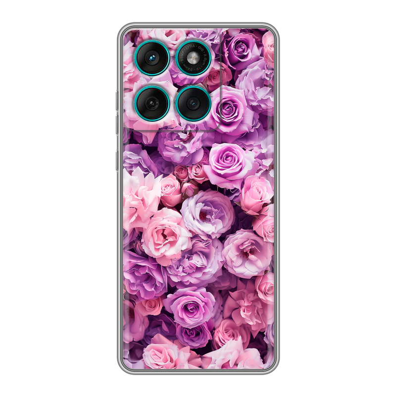 Силиконовый чехол на Motorola Edge 60 Fusion с принтом лавандовые розы Силиконовый чехол на Motorola Edge 60 Fusion с принтом лавандовые розы