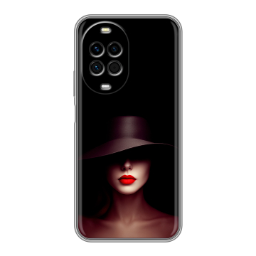 Силиконовый чехол на Huawei Nova 14 с принтом Девушка в шляпе