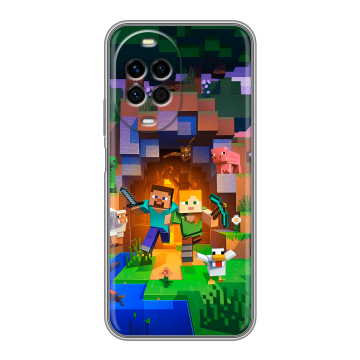 Силиконовый чехол на Huawei Nova 14 с принтом Майнкрафт Minecraft