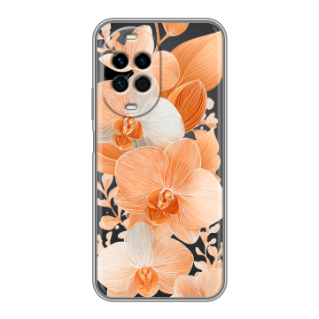 Силиконовый чехол на Huawei Nova 14 с принтом Бежевые цветы Силиконовый чехол на Huawei Nova 14 с принтом Бежевые цветы