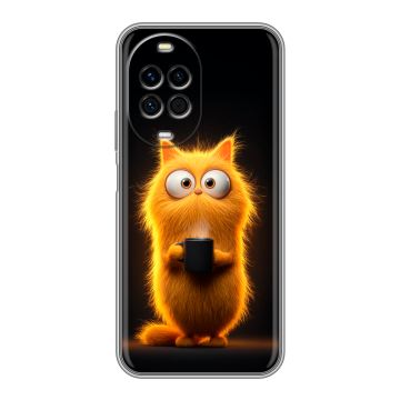 Силиконовый чехол на Huawei Nova 14 с принтом Смешной кот