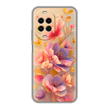 Силиконовый чехол на Huawei Nova 14 с принтом Цветы и бабочки