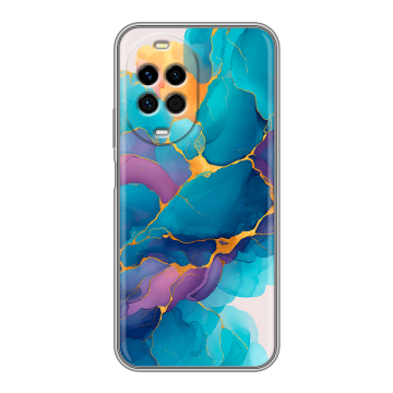 Силиконовый чехол на Huawei Nova 14 с принтом Мрамор блестки