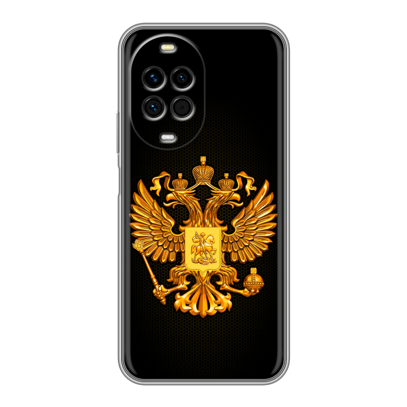 Силиконовый чехол на Huawei Nova 14 с принтом Герб России желтый Силиконовый чехол на Huawei Nova 14 с принтом Герб России желтый