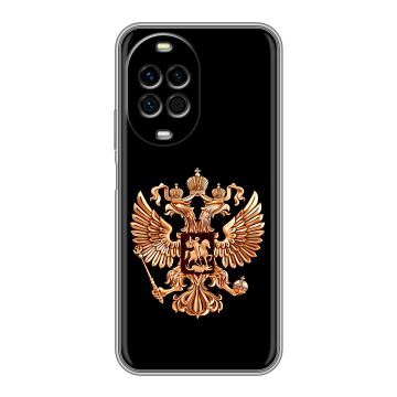 Силиконовый чехол на Huawei Nova 14 Pro с принтом Герб России золотой
