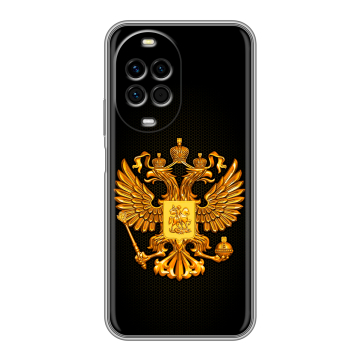Силиконовый чехол на Huawei Nova 14 Pro с принтом Герб России желтый