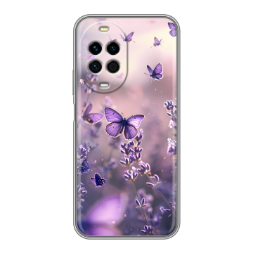 Силиконовый чехол на Huawei Nova 14 Pro с принтом бабочки и лаванда