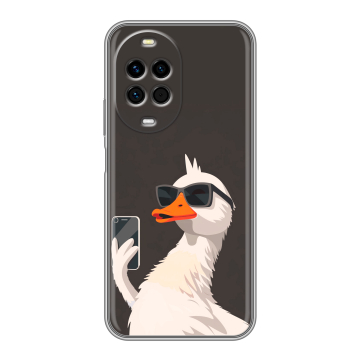 Силиконовый чехол на Huawei Nova 14 Pro с принтом утка в очках Силиконовый чехол на Huawei Nova 14 Pro с принтом утка в очках