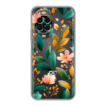 Силиконовый чехол на Huawei Nova 14 Pro с принтом Цветы паттерн