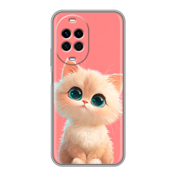 Силиконовый чехол на Huawei Nova 14 Pro с принтом Розовый котенок